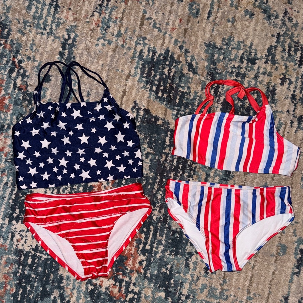Cat and Jack girls bathing suit bundle sz8